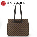 【中古】LOUIS VUITTON ルイヴィトン N51123 パリオリPM ダミエ エベヌ トートバッグ LV 肩掛け レディース 女性 Tote Bag Damier canvas