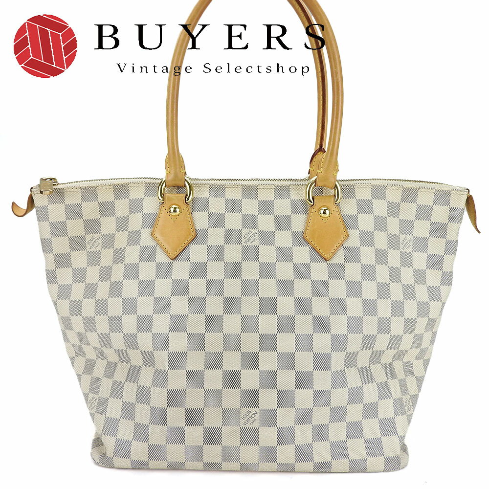 【中古】ルイヴィトン トートバッグ サレヤMM N51185 ダミエアズール ホワイト 普段使い レディース 女性 LOUIS VUITTON LV tote Bag