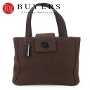 【中古】コーチ ミニ ハンドバッグ フェルト ダークブラウン 茶 8189 レディース 女性 カジュアル 普段使い COACH hand bag felt