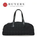 ☆【中古】シャネル ミニボストンバッグ ハンドバッグ CHANEL ニュートラベルライン BAG 7番台 レディース ジャガードナイロン レザー ブラック 黒 ココマーク 女性 おしゃれ 軽い handbag black b-a13233