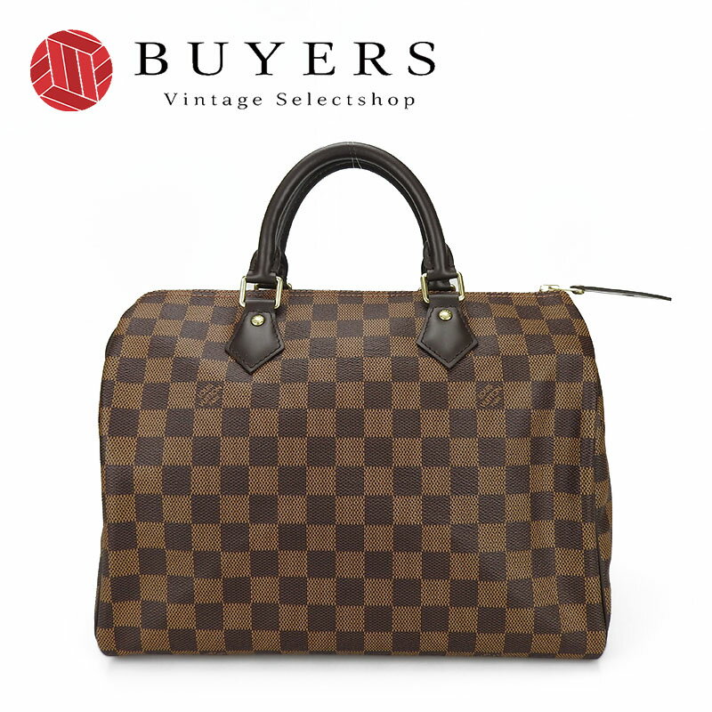 ●LOUIS VUITTON ルイヴィトン 新型 スピーディ30 N41364 ダミエ ヌエベ LV レディース ハンドバッグ ボストン 普段使い ゴールド金具 Damier Ebene Speedy 30 Hand Bag【中古】のサムネイル