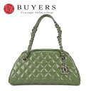 【中古】シャネル チェーンハンドバッグ マドモアゼル ココマーク グリーン CHANEL GREEN 緑色 14番台 エナメル シルバー金具 レディース 女性 Chain Hand Bag Shoulder Bag Coco