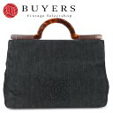 【中古】 シャネル ハンドバッグ デニム ブラックデニム べっ甲調 ココマーク レディース 女性 CHANEL