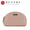 【中古】 フルラ ポーチ レザー ピンク ゴールド金具 小物入れ コスメティック ケース レディース 女性 Furla