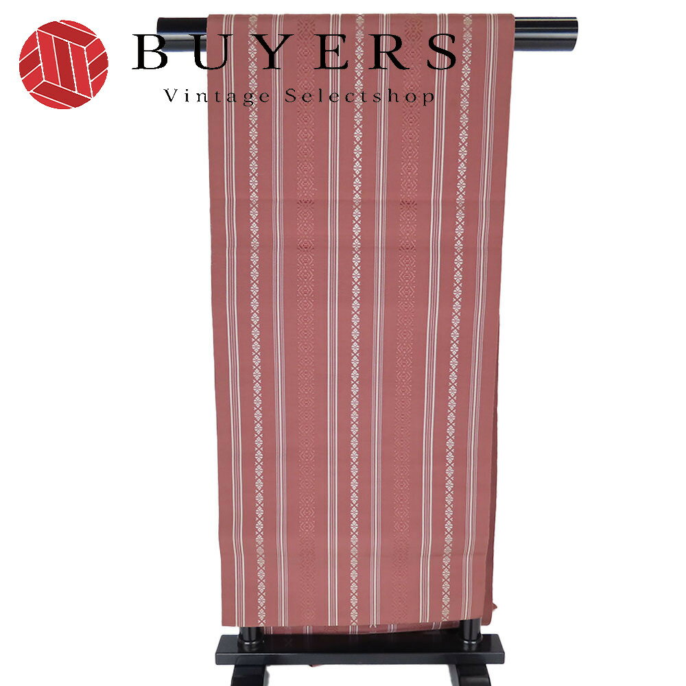 【20%OFF!!楽天スーパーSALE!!】【中古】 名古屋帯 洒落帯 ポリエステル くすみピンク 白 化繊 呉服 和..