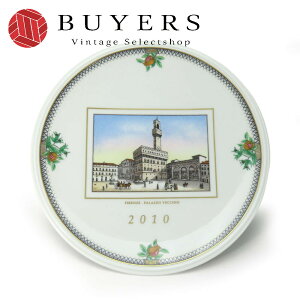【中古】 リチャードジノリ 食器 イヤープレート2010 1735 陶器 ホワイト マルチカラー フィレンツェーヴェッキオ宮殿 インテリア レディース メンズ Richard Ginori