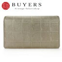 【中古】シャネル 二つ折り長財布 ニュートラベルライン CHANEL ジャガードナイロン コーティング ココマーク 11番台 レザー 革 ゴールド 金 レディース 女性 long wallet coco leather gold second Hand used