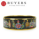 【中古】 エルメス バングル エマイユ メタル 七宝焼き ブラック マルチカラー ゴールド金具 メッキ アクセサリー ボトル柄 レディース 女性 HERMES(4)