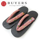 【中古】 下駄 未使用展示品 フリーサイズ ポリエステル 桐 ピンク系 マルチカラー 黒 浴衣用 古典桜 鹿の子柄 和装 呉服 和服 きもの レディース 女性