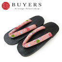 【中古】 下駄 未使用展示品 フリーサイズ ポリエステル 桐 ピンク系 マルチカラー 黒 浴衣用 古典桜 かわいい 和装 呉服 和服 きもの レディース 女性