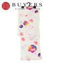【20%OFF!!楽天スーパーSALE!!】【中古】未使用展示品 浴衣 綿 白系 ピンク マルチカラー 水玉 大人可愛い 和装 呉服 和服 きもの レディース 女性