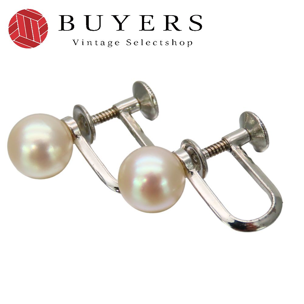 【中古】 ミキモト イヤリング アコヤ真珠 K14WG シルバー アクセサリー ジュエリー レディース 女性 MIKIMOTO