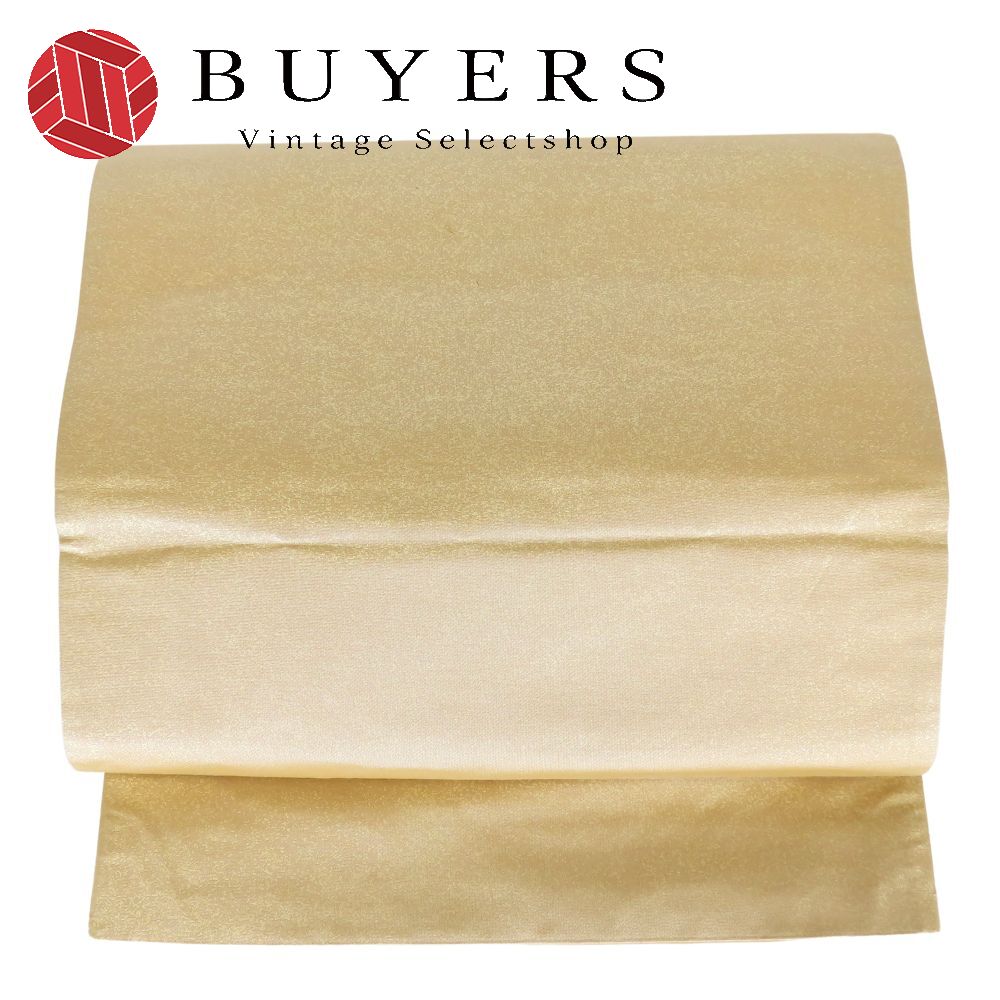 【中古】 袋帯 正絹 ゴールド 無地 六通 和装 呉服 和服 きもの レディース 女性