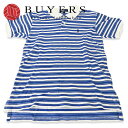 【中古】 ポロバイラルフローレン ポロシャツ 150 綿 ブルー系 ホワイト 半袖 ボーダー カジュアル Polo by Ralph Lauren