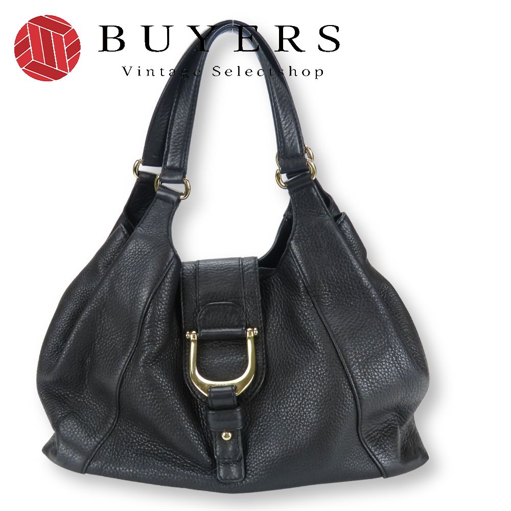 【中古】 グッチ トートバッグ 268747 レザー ブラック ゴールド金具 肩掛け シンプル 普段使い レディース 女性 GUCCI