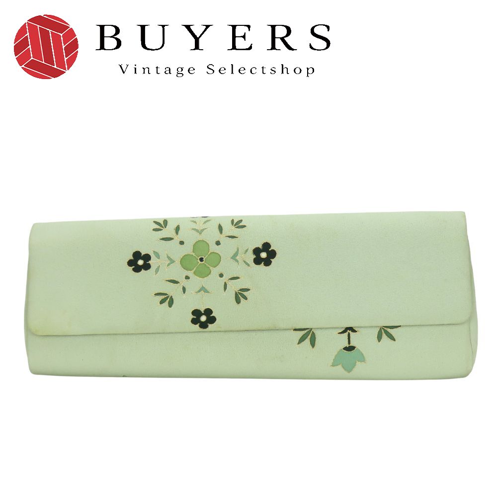 【20%OFF!!楽天スーパーSALE!!】【中古】 和装バッグ クラッチバッグ ポリエステル 正絹 薄緑 うぐいす..