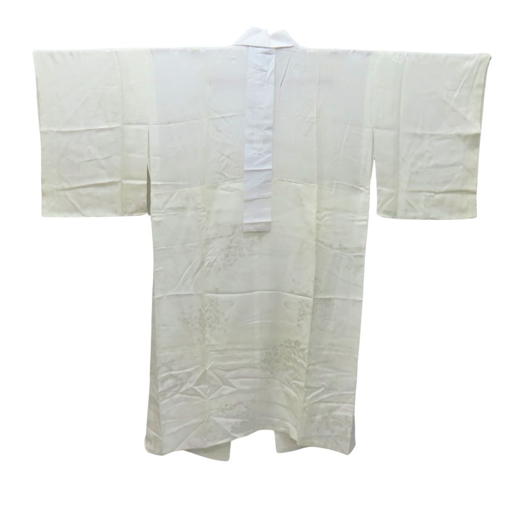 【20%OFF!!楽天スーパーSALE!!】【中古】 襦袢 長襦袢 正絹 白色 花柄 しつけ糸あり 和装 呉服 和服 きもの レディース 女性