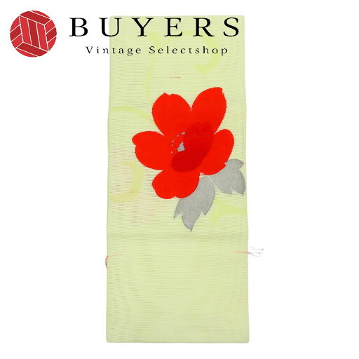 【中古】 名古屋帯 ポリエステル クリームイエロー 名古屋仕立て 夏名古屋帯 和装 呉服 和服 きもの レディース 女性 【中古】 名古屋帯 ポリエステル クリームイエロー 名古屋仕立て 夏名古屋帯 和装 呉服 和服 きもの レディース 女性