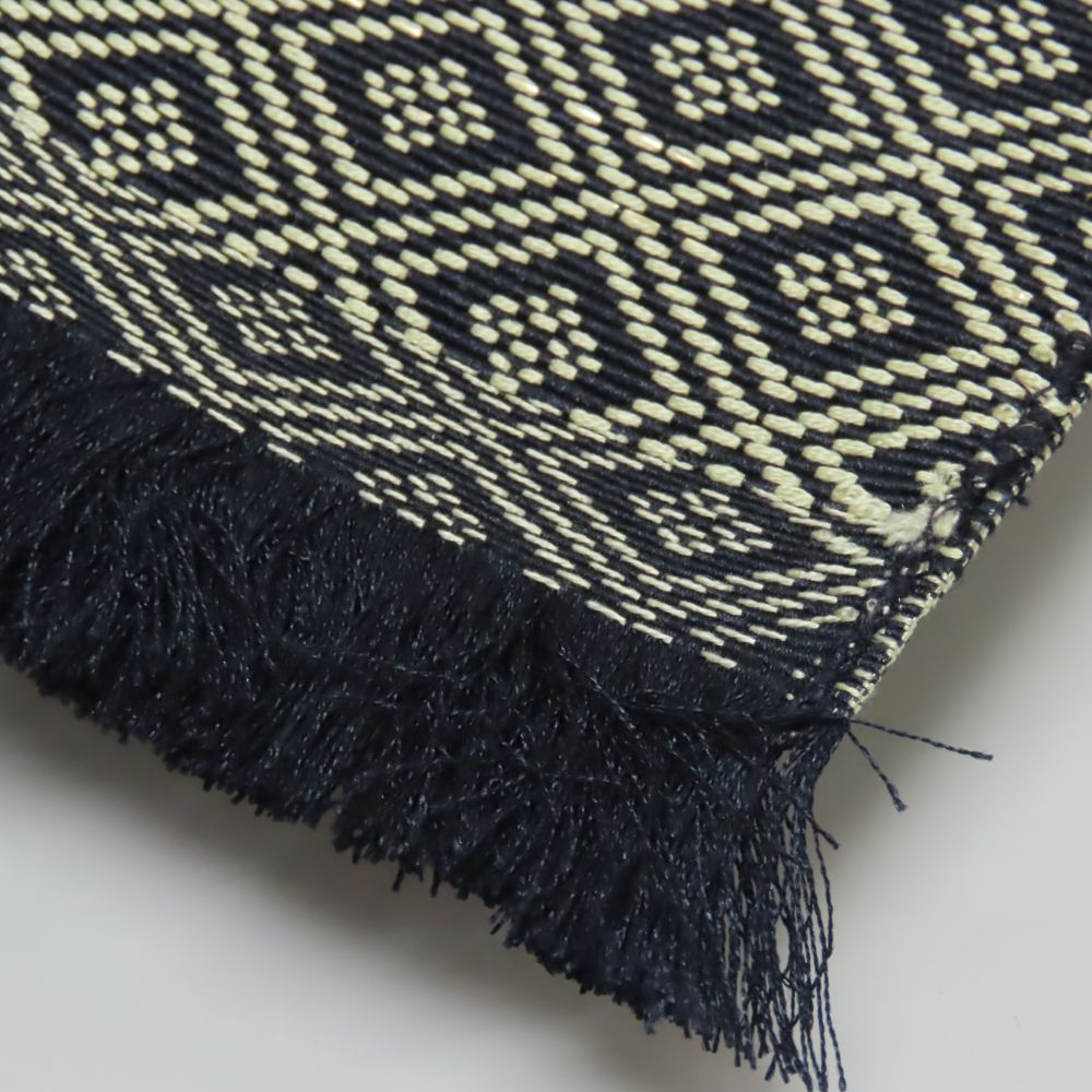 【中古】 男帯 角帯 正絹 ネイビー ベージュ系 菱柄 おしゃれ 和装 呉服 和服 きもの メンズ 男性