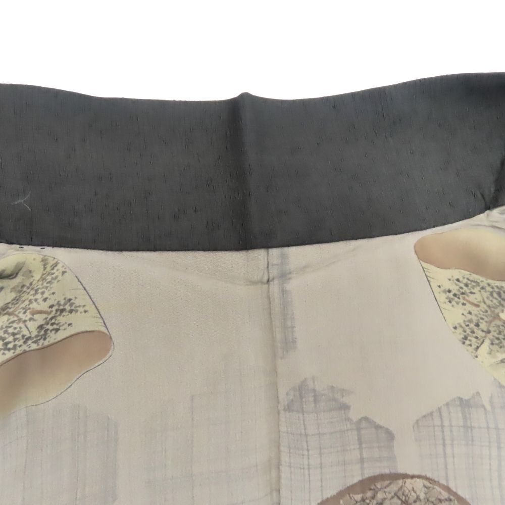 【中古】 羽織 正絹 ダークブラウン 羽裏 和装 呉服 和服 きもの メンズ 男性