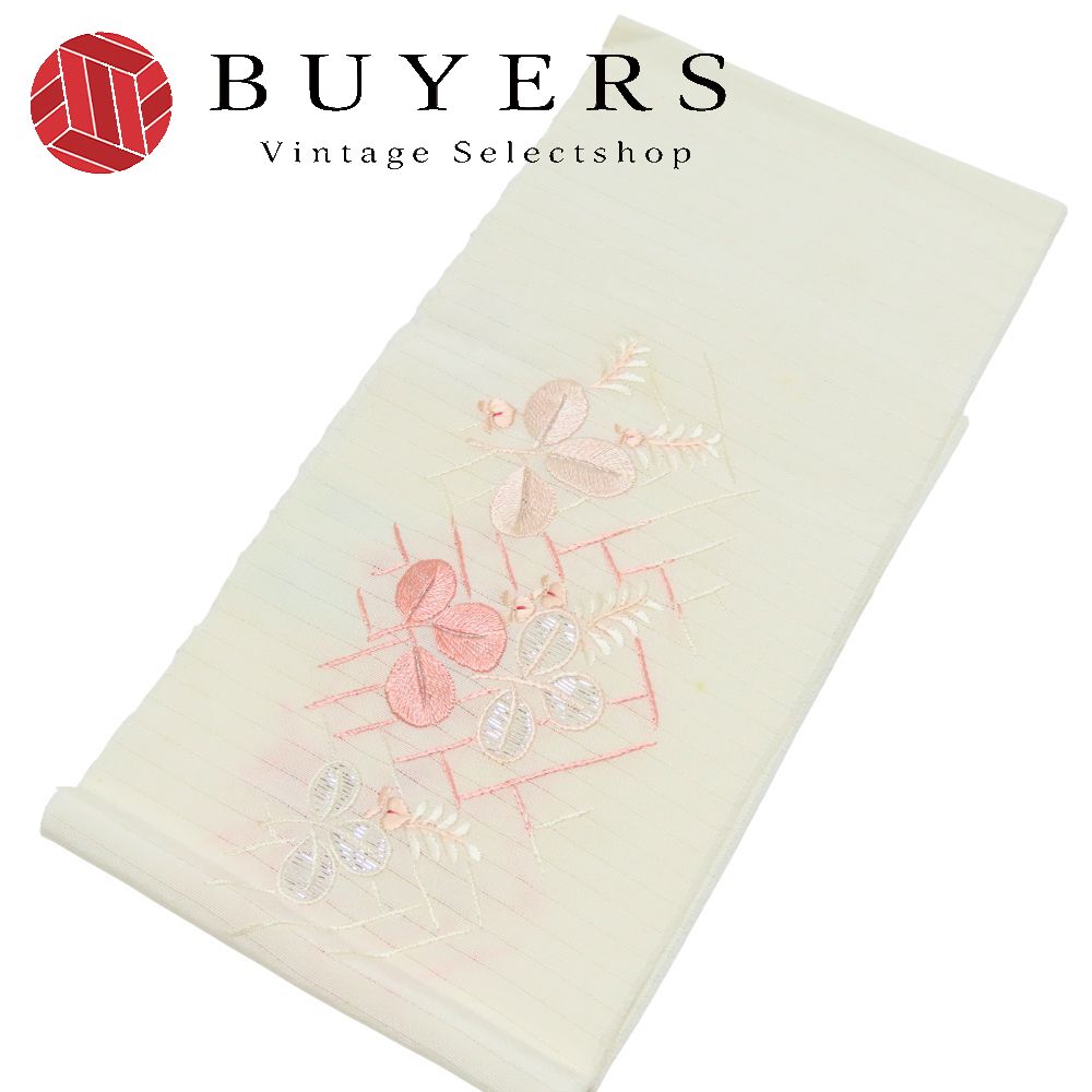 【20%OFF!!楽天スーパーSALE!!】【中古】未使用展示品 和装小物 刺繍半衿 正絹(金銀糸除く) 白 ピンク ..