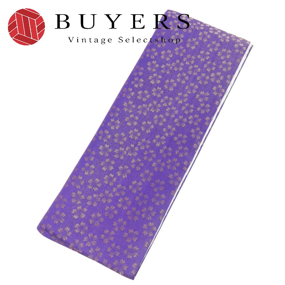 【20%OFF!!楽天スーパーSALE!!】【中古】 重ね襟 伊達衿 正絹(金銀糸除く) ポリエステル パープル 桜柄..