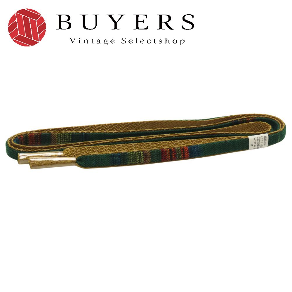 【中古】未使用展示品 帯締め 平組紐 正絹(金銀糸除く) グリーン マスタード マルチカラー お洒落 モダ..