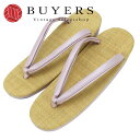 【中古】未使用展示品 草履 合成皮革 ラベンダー ベージュ カジュアル 小物 和装 呉服 和服 きもの レディース 女性