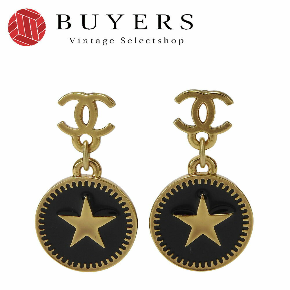 šۥͥ ԥ  ֥å  ޡ    ꡼ å CHANEL 01P GP ʪ ǥ  奢  Accessories Earrings Gold Black Star