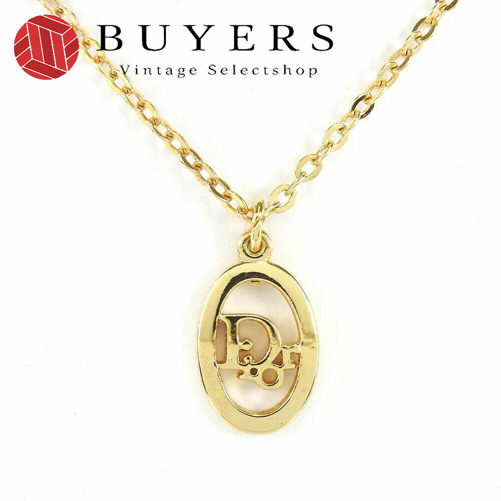 【中古】クリスチャンディオール ネックレス ロゴ ゴールド GP メッキ アクセサリー レディース 女性 小物 Christian Dior accessory necklaceのサムネイル