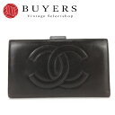 yÁzVl ܂蒷z ܌ 3ԑ RR}[N ubN  U[ v OEHbg VbN ig  fB[X  CHANEL Long Wallet Black Coco Leather