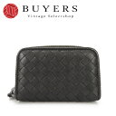 【中古】BOTTEGA VENETA ボッテガヴェネタ 114075 ジッピー コインケース イントレチャート 小銭入れ 編み込み ラウンドファスナー ダークブラウン 小物 Zip Around Coin Case Intrecciato Dark brown