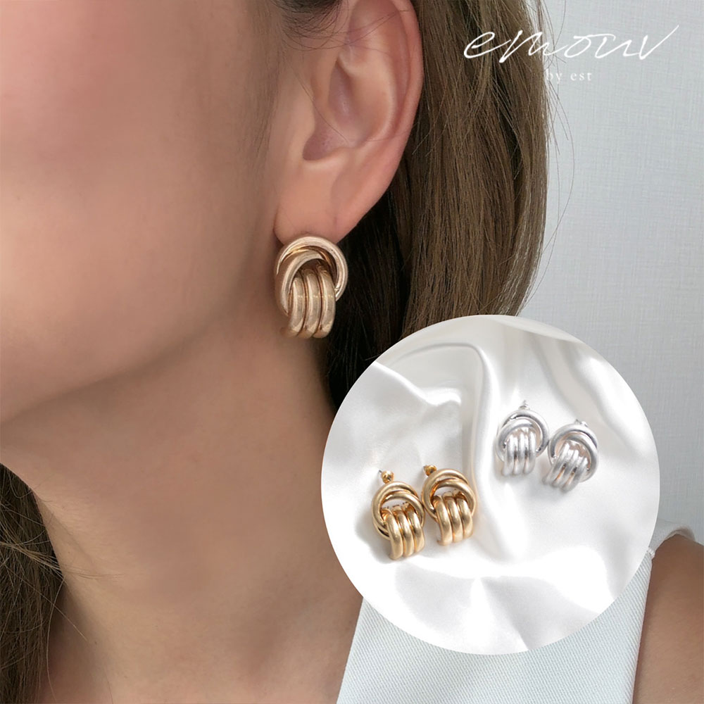 Rakuten - emouv by est ヴィンテージデザインリングピアス ピアス ゴールド シルバー アクセサリー トレンド 旬　ジュエリー おしゃれ 人気 女性 レディース ギフト プレゼント デイリー シンプル オフィス 普段使い エレガント 大人 かわいい 可愛い 高見え 大ぶり 贈り物