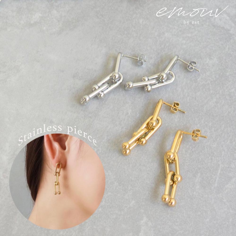 Rakuten - emouv by est メタルボールピアス ピアス ゴールド シルバー アクセサリー トレンド 旬 サージカルステンレス 金属アレルギー 金アレ対応 ジュエリー おしゃれ 上品 かわいい 揺れ感 存在感 人気 女性 レディース ギフト プレゼント デイリー シンプル カジュアル