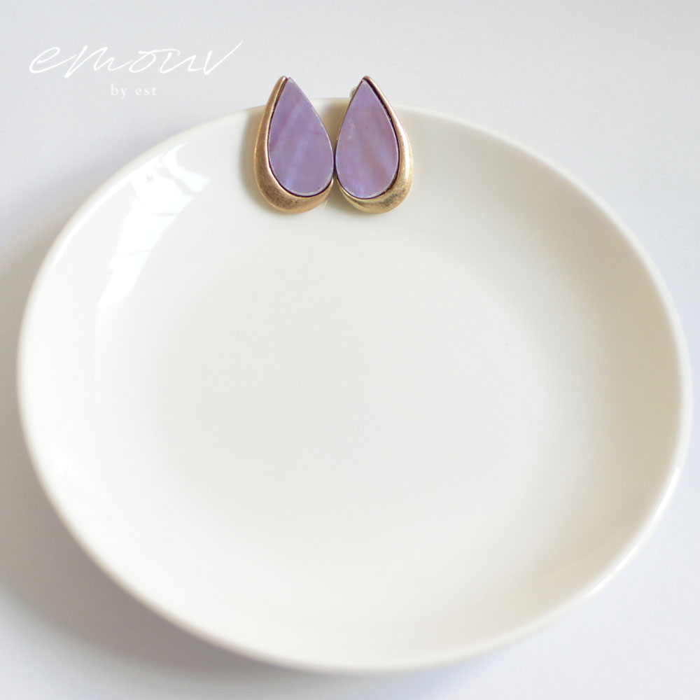 Rakuten - emouv by est ドロップデザインパープルピアス ピアス パープル アクセサリー トレンド 旬 ノンニッケル ジュエリー おしゃれ 人気 女性 レディース ギフト プレゼント デイリー シンプル