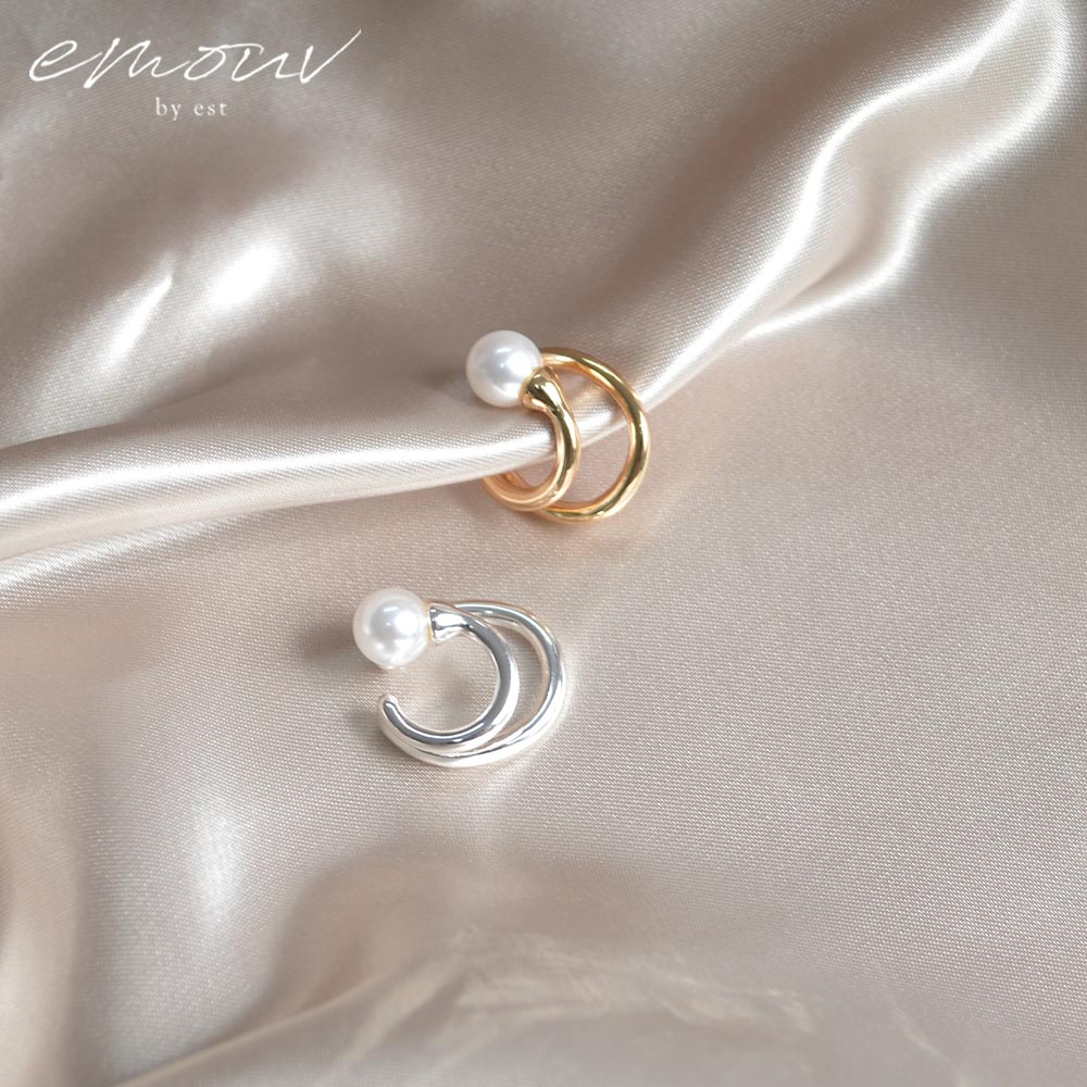 emouv by est パールイヤーカフ イヤーカフ ゴールド シルバー アクセサリー トレンド 旬 ジュエリー おしゃれ 人気 女性 レディース ギフト プレゼント デイリー シンプル オフィス 普段使い エレガント 大人 かわいい 可愛い 高見え 贈り物