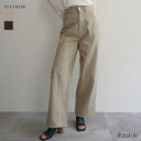 切替デザインストレートパンツ Rashik レディース ボトム パンツ きれいめ カジュアル ストレートパンツ ウエストデザイン コルセット ハイウエスト スタイルアップ 脚長 チノパン ブラウンデニム パネルデザイン 上品 大人 オールシーズン 秋物 晩夏 初秋