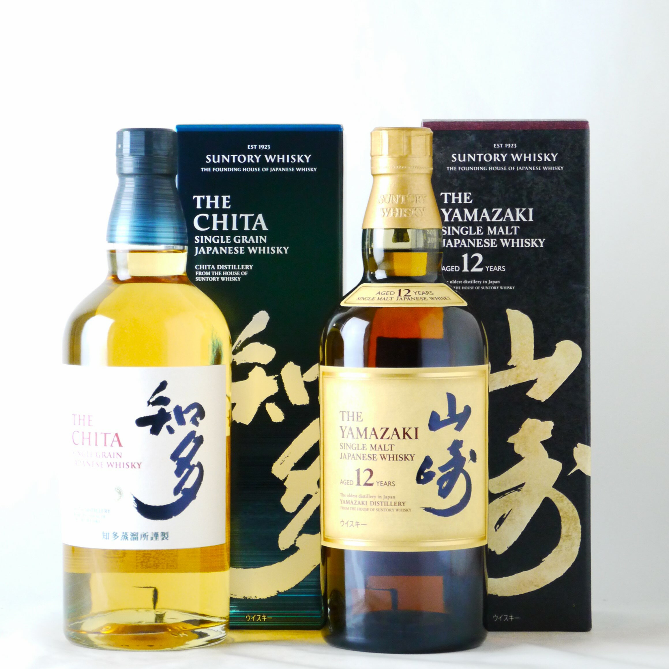 【 カートン入り・2本セット 】サントリー ウイスキー 山崎 12年 ・ 知多