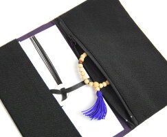 【冠婚葬祭】ブラックフォーマル刺繍入り金封ふくさ(袱紗)仏事用のし袋1枚付き(弔事/葬式/葬儀/通夜/法要/法事)