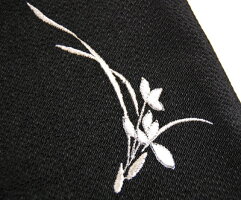 【冠婚葬祭】ブラックフォーマル刺繍入り金封ふくさ(袱紗)仏事用のし袋1枚付き(弔事/葬式/葬儀/通夜/法要/法事)