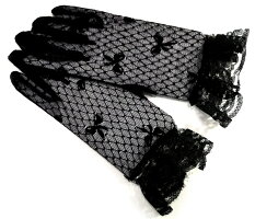 【あす楽対応】ネイルを目立たなくするレースブラックフォーマル手袋(手ぶくろ)(冠婚葬祭てぶくろ通夜葬儀葬式告別式法事ブラックフォーマル喪服礼装)