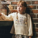 【60%OFFセール】BeBe（べべ）「ダブルフェイスクロスステッチトレーナー(90~140cm)」子供服 子ども服 男の子 女の子