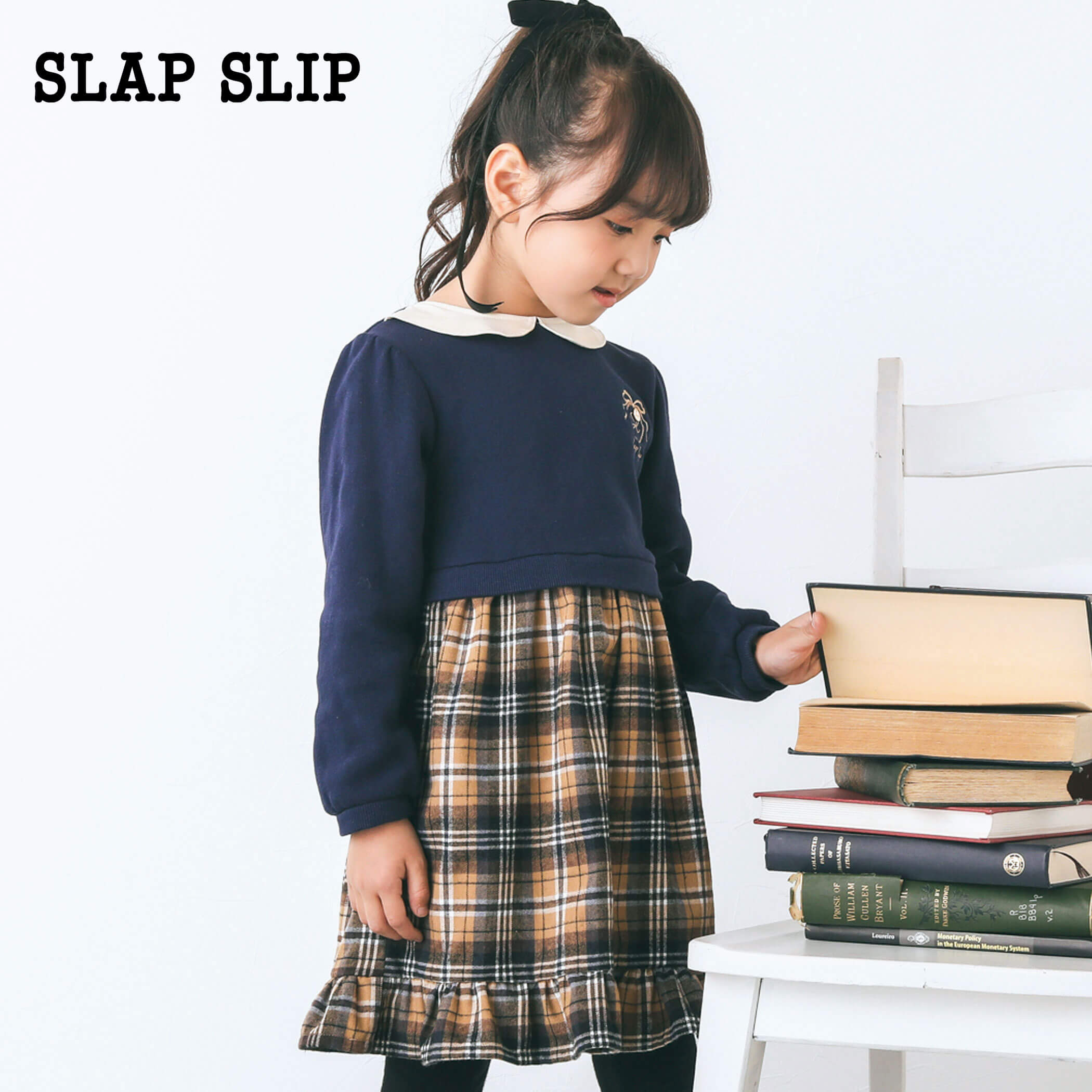 【30 OFFセール】SLAP SLIP（スラップスリップ）「【お揃い】バックリボンタータンチェック柄ワンピース(80~130cm)」子供服 子ども服 男の子 女の子