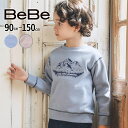 【半額】BeBe 裏起毛 マウンテンロゴ プリント トレーナー (90~150cm) 子供服 子ども服 男の子 フード無し トレーナー 防寒 秋 冬 キッズ ギ...
