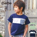 BeBe（べべ）「ギンガムチェックポケット配色天竺Tシャツ(90~150cm)」子供服 子ども服 男の子 女の子 90 100 110 120 130 140 150 トップス Tシャツ 半袖 キッズ ギフト ブランド