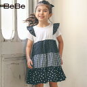 BeBe（べべ）「ドット+チェックティアードワンピース(90~150cm)」子供服 子ども服 男の子 女の子