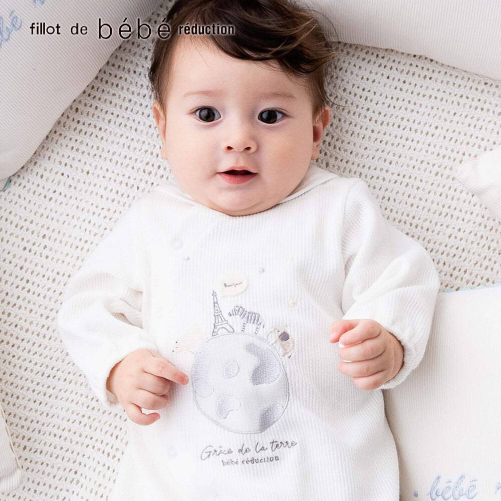 ベベ ベビー服 男の子 【10％OFFセール】fillot de bebe reduction（フィヨ・デュ・ベベ・ルダクティオン）「テレコフェイスアース刺しゅうアニマル2WAYオール(50~75cm)」子供服 子ども服 男の子 ロンパース カバオール 新生児 ベビー 出産祝い ギフトラッピング キッズ ギフト ブランド