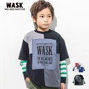 【半額】WASK(ワスク)ダンガリーパッチ Tシャツ + ボーダー ロンT セット(100~160cm)子供服 子ども服 男の子 100 110 120 130...