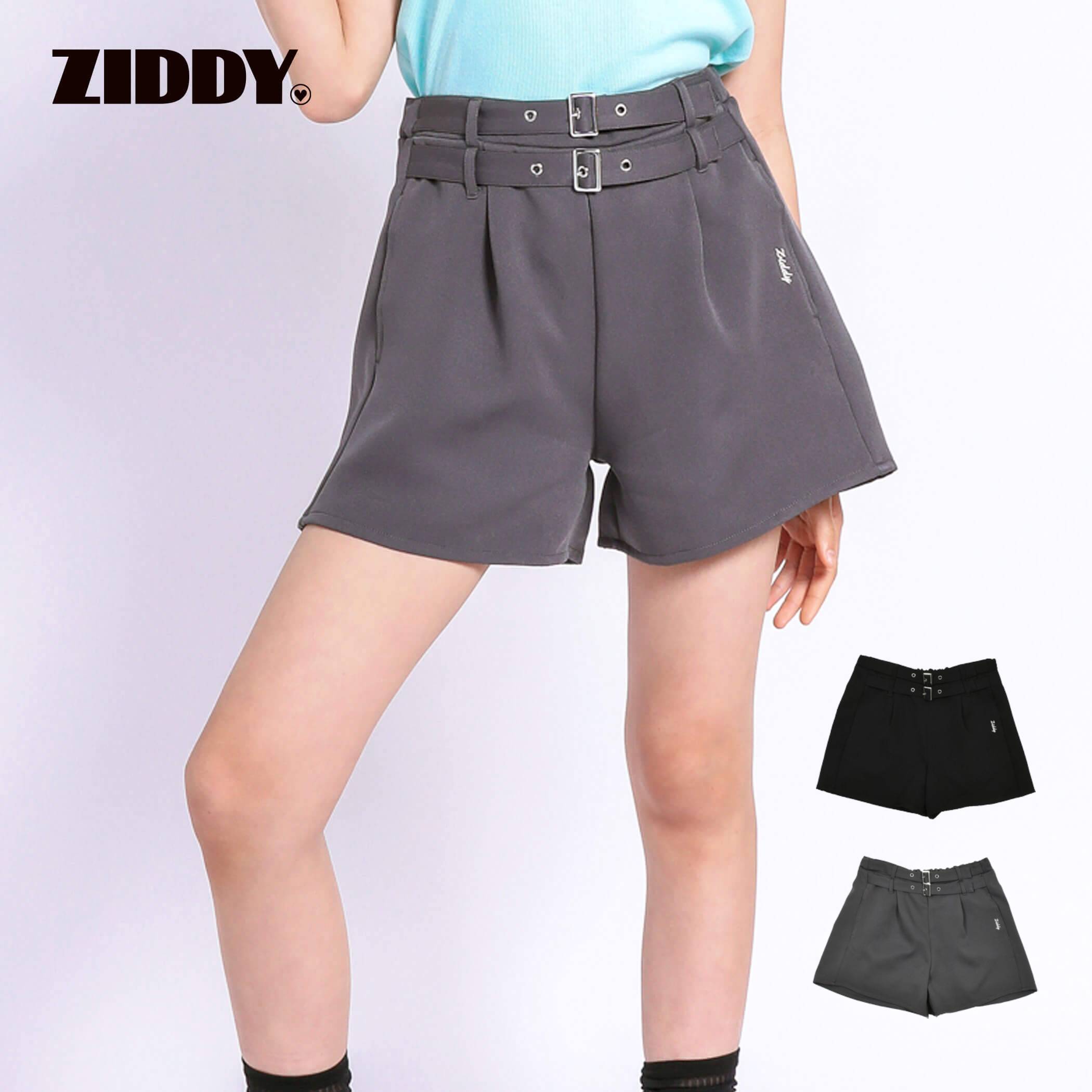 ZIDDY（ジディー） ダブルベルト ショートパンツ (130~160cm) 女の子 130 140 150 160 ボトム ボトムス ショートパンツ ハーフパンツ キッズ ブランド ダブル ベルト ポンチ ホット パンツ ガールズ ショートパンツ キュロット 女の子 ジュニア 中学生 小学生