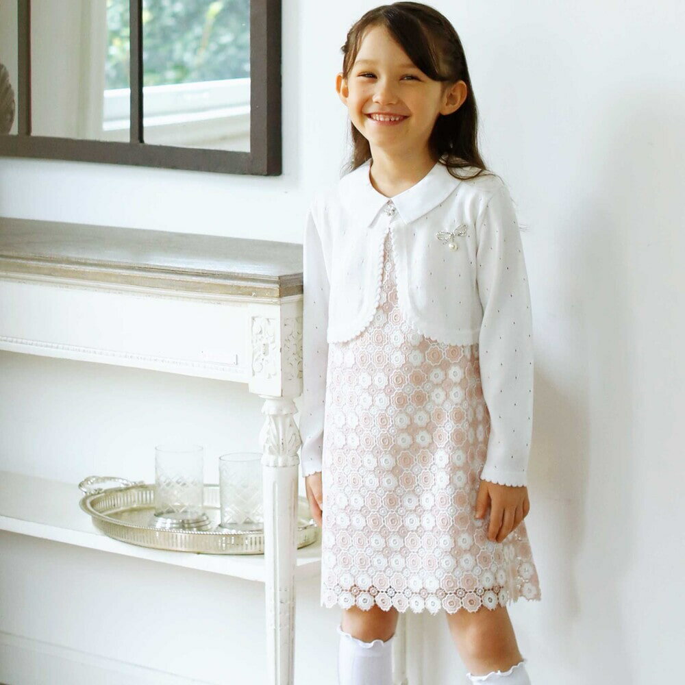 BeBe ニットボレロカーディガン(110~130cm) 子供服 子ども服 女の子 キッズ ギフト ブランド プレゼント110cm 120cm 130cm セレモニー フォーマル 入園式 卒園式 入学式 卒業式 発表会 七五三 結婚式 おしゃれ ジュニア 小学生 卒服 お受験 上品 お呼ばれ お出かけ 春 3
